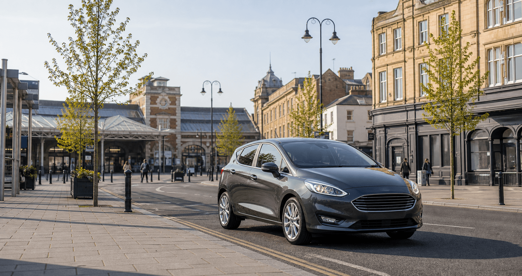 Compact hire car ready for practical travel around Luton