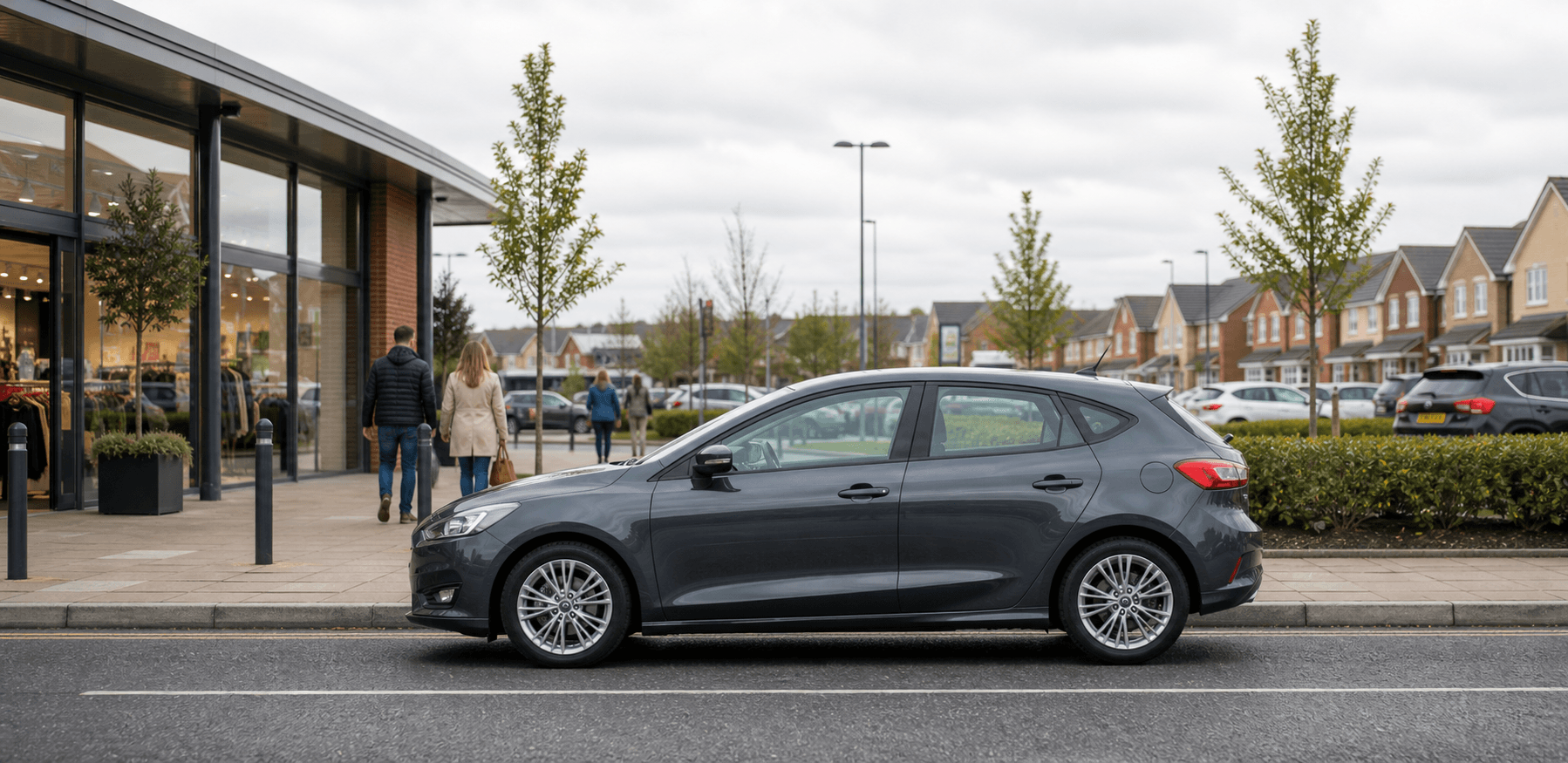 Compact hire car ready for practical travel around Dunstable